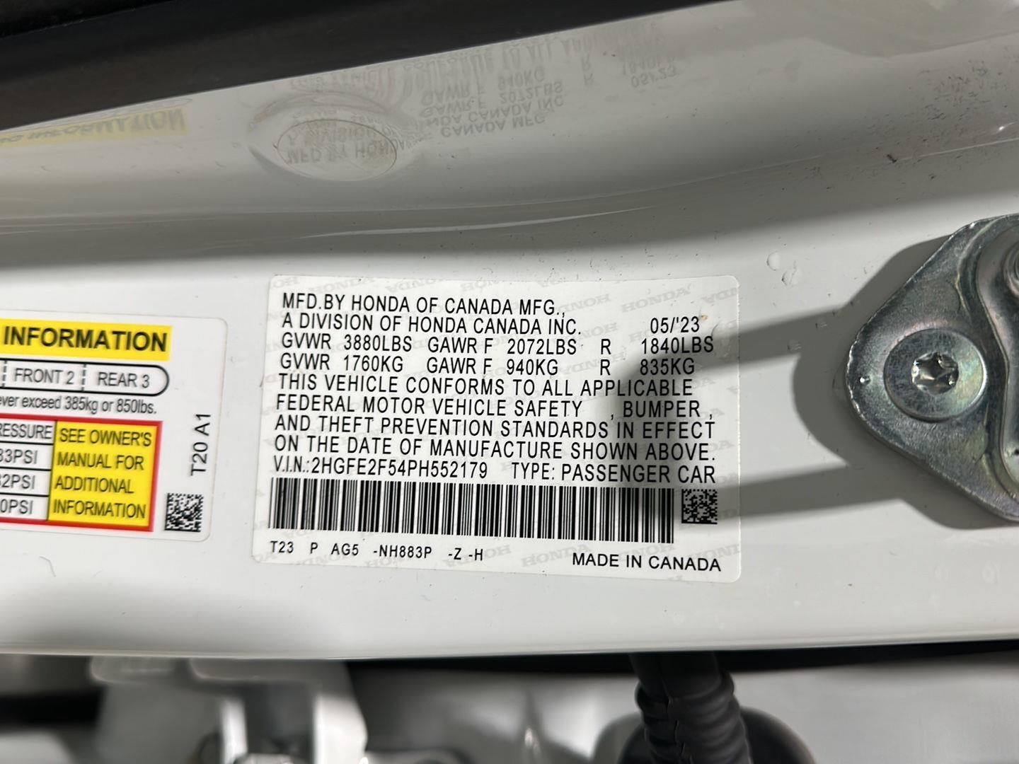 2023 Honda Civic Sedan Sport