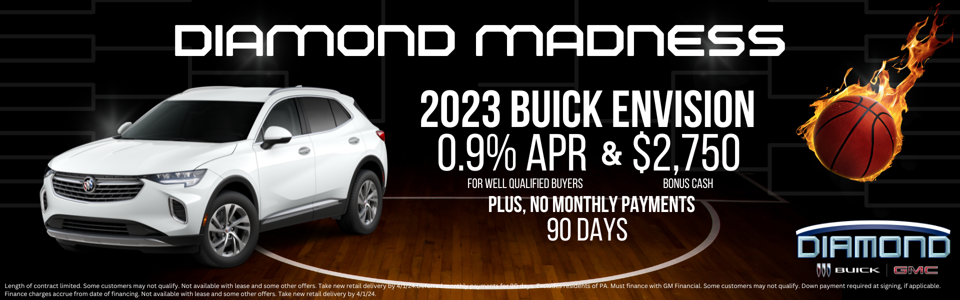 0.9% APR and $2,750 bonus cash on New Buick Envision